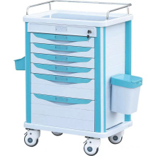 hospital abs trolley medical emergency trolley with drawers